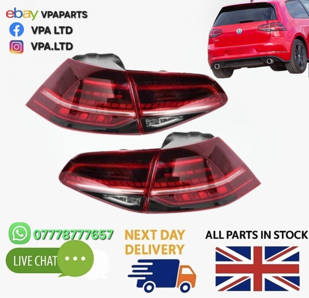 NEW VLAND VOLKSWAGEN GOLF MK7 / MK7.5 2013-2021 REAR LIGHTS UPGRADE TO FULL LED