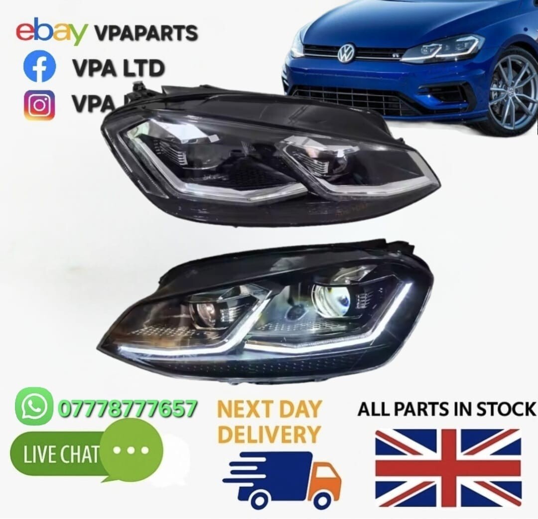 NEW VLAND VOLKSWAGEN GOLF MK 7 13-17 FULL LED HEADLIGHT SET FOR UPGRADE TO MK7.5