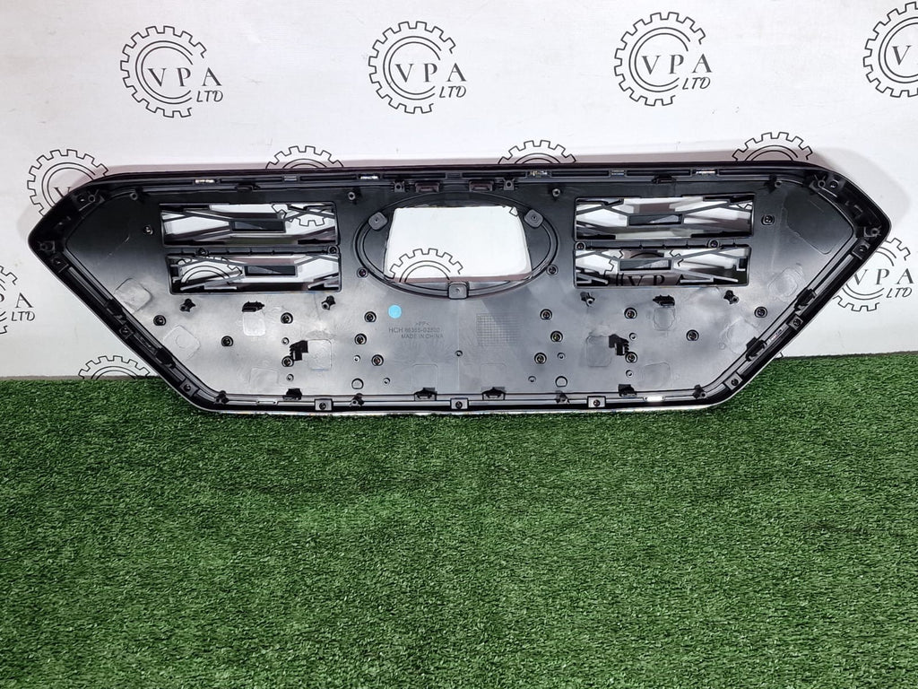 Front bumper grille for Hyundai Ioniq 2019-2022 with chrome trim - angled view