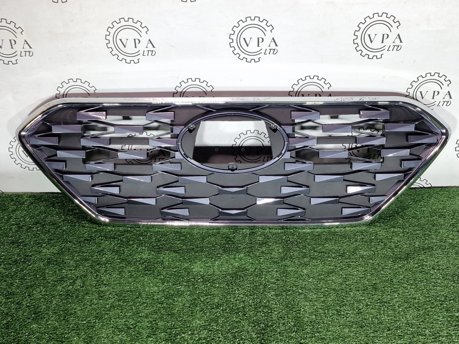 Front bumper grille for Hyundai Ioniq 2019-2022 with chrome trim - front view